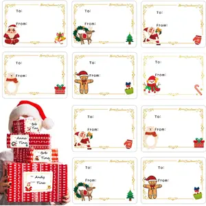 150 Pcs Self Adhesive Christmas Gift Tags with Name Stickers for Party Bags and Cards Ornaments Decoration