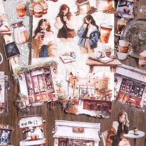 Coffee Shop Series Sticker, 180pcs/set Waterproof Self Adhesive Decor Paper, Decor Sticker for Gift Greeting Card Water Bottle Laptop Phone Coffee Shop Stickers