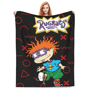 Rugrats cartoon theme super soft flannel blanket, multifunctional, suitable for sofa, nap, office, sofa, travel, four seasons gift