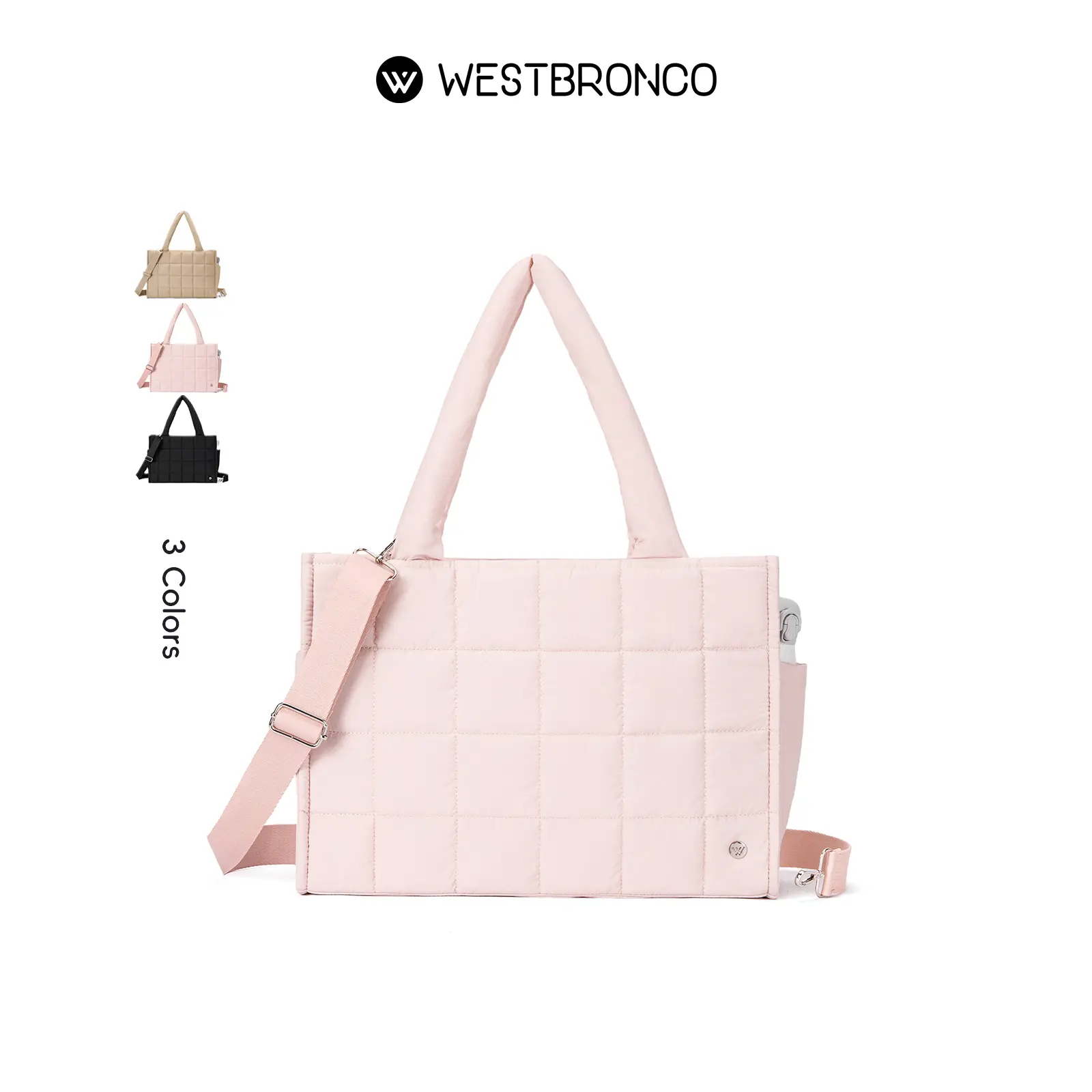 WESTBRONCO Large Puffer Tote Bag Laptop Bags Shoulder Women Crossbody Lightweight Work Bag Storage Fashion Bag Summer Trendy Waterproof Work Travel Trendy Commuter Purse Mom Gift for Her Back to School SummerSale