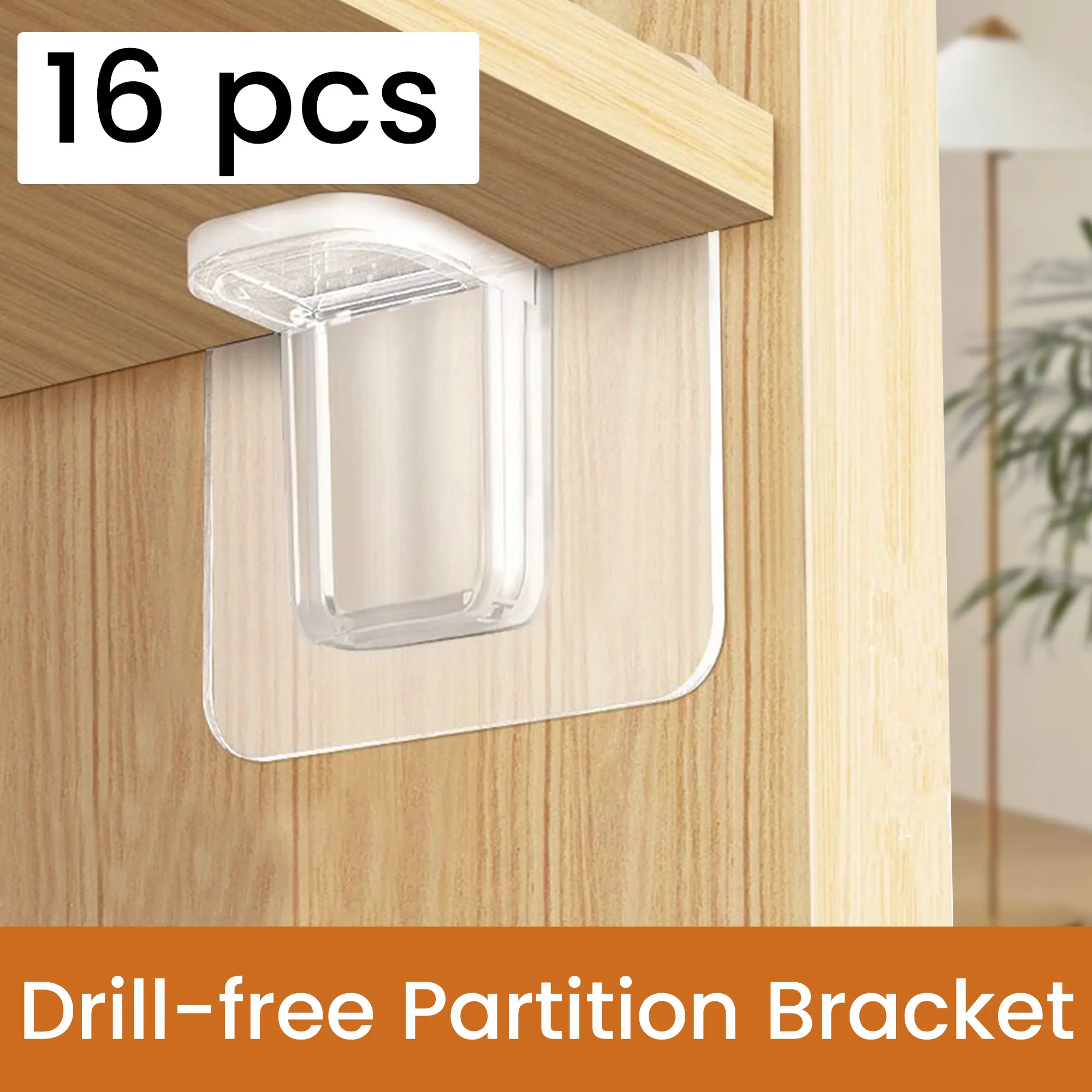 16 Counts Shelf Support Pegs, Punch-Free Thickened Partition Pins for Smooth Surfaces​