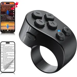 Scrolling Ring Remote Control,Page Turner for iPad iPhone & Android Tablet,Bluetooth Camera Remote, Scrolling Ring for TikTok,YouTube,Instagram,iOS,Android (Black)