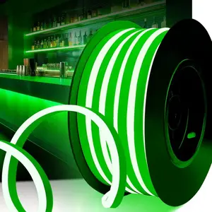 LED Neon Strip Light 120LEDs/M Flexible Waterproof Green Neon Rope Lights for Indoor Outdoor Home Decor Commercial Building