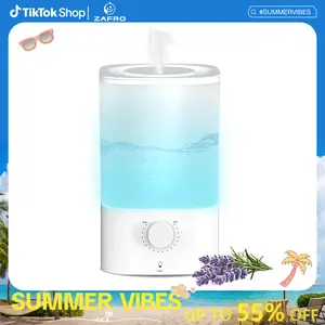 ZAFRO 3.2L Comfort Humidifiers for Bedroom, 360° Adjustable Nozzle & 7 Color LED Night Light, Top Fill Design & Multiple Mist Levels, Ultrasonic Cool Mist Humidifier with Auto Shut-off, White