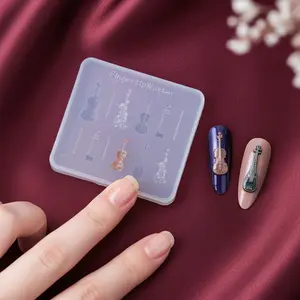 Musical Instrument Nail Art Molds, Fairy Baroque Vintage Violin Erhu Pipa Bow, Easy Demould Reusable, DIY Salon Nail Art Design