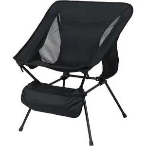 Portable Camping Chair 400LBS Capacity, Folding Backpacking Chair with Both Side Pockets, Folding Travel Chair with Carrying Bag & Anti-Slip  for Camping, Hiking, Picnic, Beach