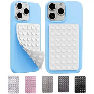 2 Pack Silicone Double Sided Octo Cup Buddy Sticky Grip Holder for Cellphone, Silicone Suction Cup Phone Case Mount, Hands-Free Phone Accessories Strong Grip Holder for Selfie and Video Pad Smartphone