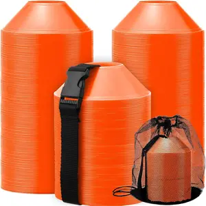 100 Pieces Mini Soccer Cones for Sport Drills 5 Inch Agility Disc Cones with Accessories for Kids Football Training
