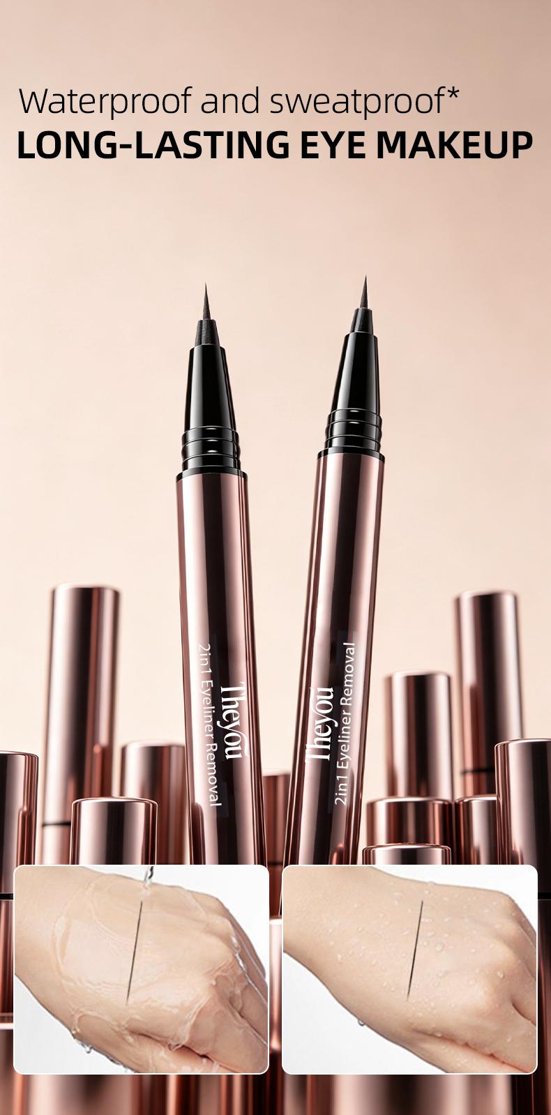 【The you】Silky Glide Dual-Ended Eyeliner | Waterproof & Smudge-Proof | 24H Weightless Wear