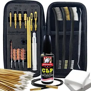 KDO Gun Cleaning Kit Universal Pistol Cleaning Kit for .22,.357,.38,9mm,.45 Caliber Handgun Cleaning Kit 1oz Gun Cleaning Oil, Cleaning Swabs, Bronze Bore Brush and Brass Jag Adapter with Portable Case