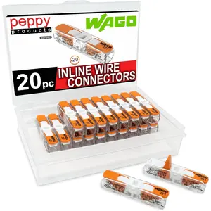 WAGO 221-2401 Lever Nuts Compact Splicing Inline Wire Connectors with Case | 20pc