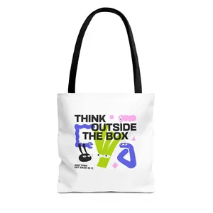 Think Outside the Box Tote - Durable 100% Polyester with Boxed Corners & Five Handle Colors for Daily Adventures