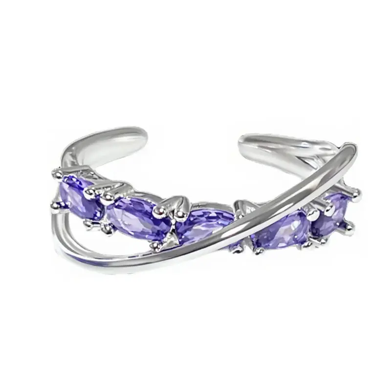 Light Luxury High-End Diamond-Studded Expanding Ring - Zircon Inlay, Stackable, Sparkling, Niche Exquisite Design, Diamond-Studded Rings, Expanding Rings