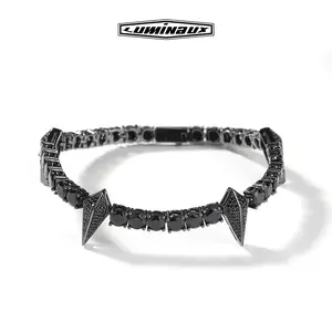 [LUMI47] Men's D Color VVS Iced-Out Black Panther Tennis Bracelet, Copper Alloy & Premium CZ Bracelets (Multi Colors Available)