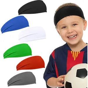 6 count   Headbands, Wicking  Headbands Soft Athletic Sweatbands Elastic  Headband Breathable   Band for Youth Teenagers Girls and Boys Soccer (6 Color)