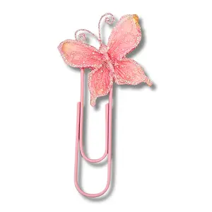 Butterfly Paper Clip Bookmark - Pink