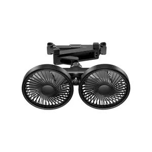 2026 Upgraded Dual-Head Car Fan, 3-Speed 360° Adjustable USB Cooling Fan with Brushless Motor, Multi-Mount Portable Fan for SUV Truck Van RV Summer Use