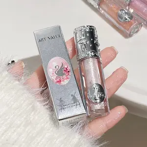 Ballet Style Liquid Eyeshadow, Luminous Eyeshadow, Glitter Beauty, Fine Glitter Micro Glow, Versatile Eye Shadow Highlighter, Silicone Brush Head, Easy to Use