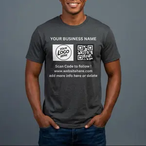 Custom QR Code T-Shirt for Business - Personalized Design with QR Code and Logo Space