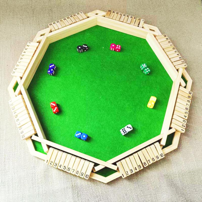 Eight Sides Wooden Shut The Box Game -  Strategy Board Game For Family Game Nights, Party ( & Adults) - Shut The Box Challenge, Ideal for Family Entertainment, Parties, Thanksgiving, Christmas, New Year Gifts