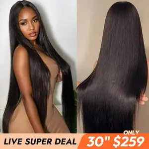 [LIVE SUPER DEAL] Wiggins Hair 30inches Length 13x4 Lace Front Wig Human Hair Straight Pre Plucked Pre Bleached Wig Beginner Friendly