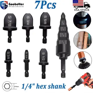 7pcs Manual Pipe Swaging Tool Set - Air Conditioner & Refrigeration Soft Tubing Expander with 1/4", 3/8", 1/2", 5/8", 3/4", 7/8", and Multi-Size 1/4"-3/4" Expander Bits