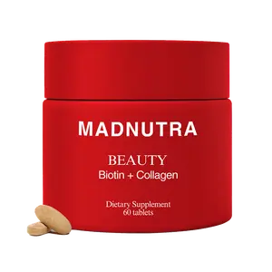 MADNUTRA Beauty Biotin + Collagen Dietary Supplement 60 Tablets GMP Certified Non-GMO Made in USA