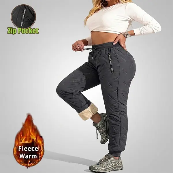 Women’s fleece-lined winter pants | waterproof thermal warm joggers | slim-fit insulated cold-weather trousers for outdoor hiking, skiing, and everyday wear | not bulky, fits all body types — women’s clothing
