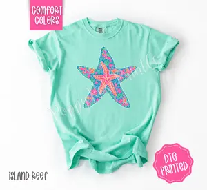 Starfish Comfort Colors Tshirt, Cute Beach Shirt, Trendy Summer Tee, Gift for Her