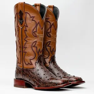 Brown Leather Boots - Square Toe