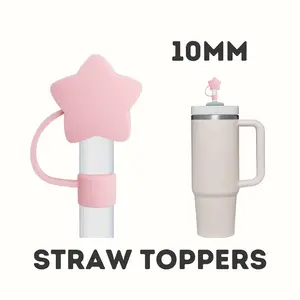Straw Topper, Straw cover, Star Straw Topper, 10mm Straw Topper Pink