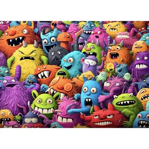 HUADADA-Puzzles 1000 Pieces for Adults jigsaw puzzles for adults 1000 Piece Puzzle Educational Games-Crazy Monsters Puzzles