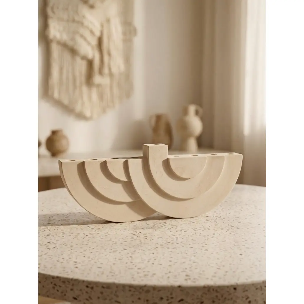 Modern Arch Hanukkah/Chanukah Menorah – Concrete Look
