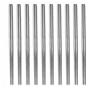 Stainless Steel Chopsticks, 10 Pairs Reusable Metal Chopsticks, Lightweight Easy To Use Metal Chop Stick Utensils for Home Kitchen Dining Room, Cutlery, Tableware