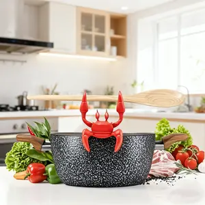 Creative Crab Silicone Utensil Holder Set, 3 Pieces Includes Spoon Rest, Heat Resistant Stand, Stove Steam Release Vent