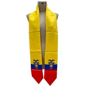 Ecuador Flag Graduation Stole, Sash, Cultural Heritage Stole, Hand-Imprinted Sash