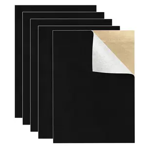 5PCS Self Adhesive Black Felt Sheets with Adhesive Backing for Drawer Jewelry Box Liner (9" x 11")