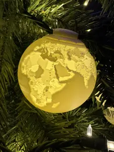 Earth Model Christmas Tree Ornament with Illuminated Continents for Festive Decoration Unique Design Ideal for Holiday Setup