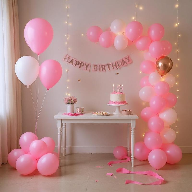 50 Pcs 12 Inch Pink Balloons, Premium Light Pink Latex Balloons for Party Decorations, Thick Pastel Pink Balloons for Girls Birthday, Baby Shower, Wedding, Bridal Shower, Princess Theme Party