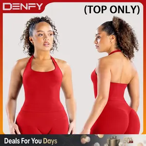 [SIZE UP 1-2] DENFY Impact Halter Top Fitness Gymwear Women's Tank Tops Workout Sports Vest Seamless Yoga Backless Tanks Gym Sportswear Activewear Athletic Athletic Training Apparel