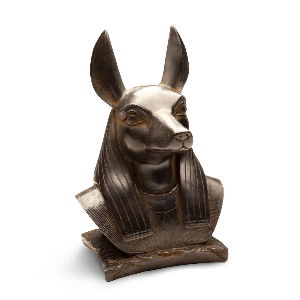 Egyptian God Anubis Bust Statue - Made in Egypt