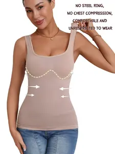 Women's Square Neck High Stretch Shapewear Tank Top, Seamless Design Slimming Backless Vest, Comfortable and Stylish Underwear for Daily Wear