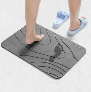 Stone Bath Mat, Diatomaceous Earth Bath Mat, Non-Slip Super Absorbent Quick Drying Bathroom Mat, Natural Bathroom Floor Mat, Easy To Clean (23.62x15.47, Grey) Pet Shower