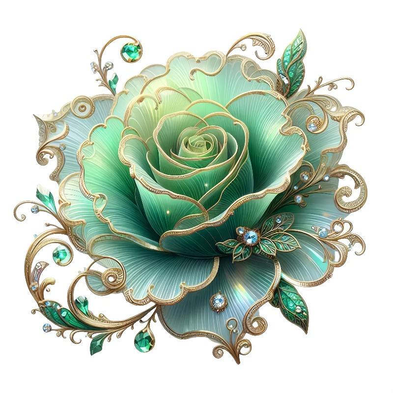 1 piece green rose, sticker, self-adhesive sticker, suitable for laptops, cars, motorcycles, protection, door decoration