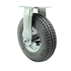 Service Caster SCC-100R280-PNB-GRY 8 in. Rigid Pneumatic Caster Gray Rubber Wheel Heavy Duty Caster