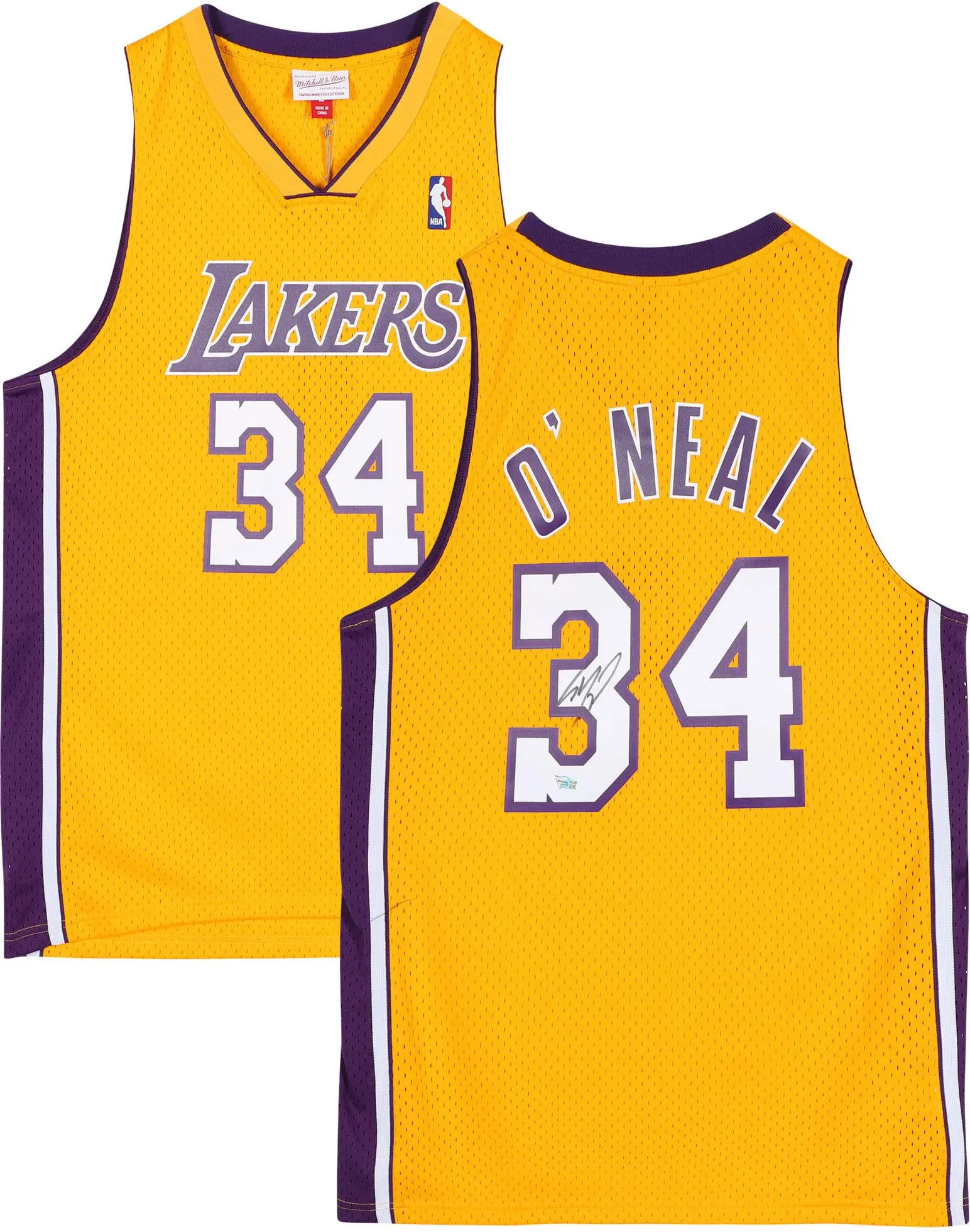 Shaquille O'Neal Los Angeles Lakers Autographed Gold Mitchell and Ness 1999-00 Harwood Classic Swingman Jersey - Fanatics Authentic Certified