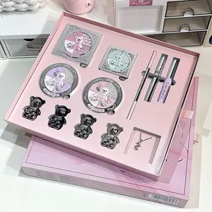 Bear Paradise Full Makeup Set Includes Lipstick Eyeshadow Blush Contour Mascara Powder and Eyebrow Pencil Long Lasting Natural For Various Makeup