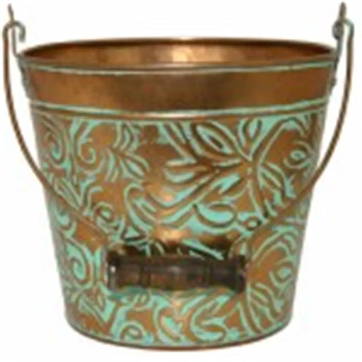 Robert Allen 211991 8 in. Floral Planter, Vintage Copper