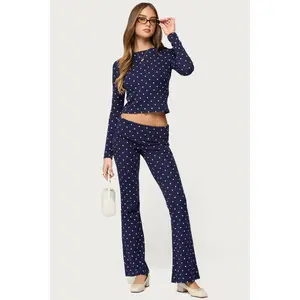 Daliya Polka Dot Fold Over Pants