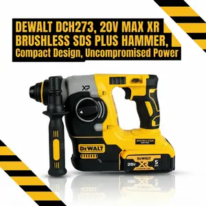 DEWALT DCH273 20V SDS Plus Hammer Drill | Heavy Duty 2-Mode Tool for Electricians & Plumbers | Lightweight Cordless Concrete Drill for MEP & HVAC Contractors | 2.1J Chipping & Drilling Power for Jobsite Masonry & Anchoring | SHOCKS Low Vibration Tech tikt